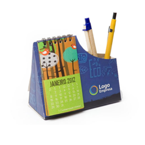 Calendário com Porta Canetas Personalizado