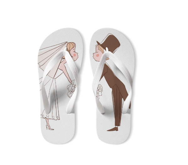 Chinelo casamento personalizado, noivos