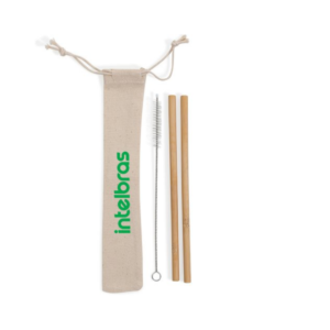 Kit Canudo de Bambu Personalizado