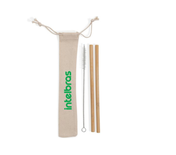 Kit Canudo de Bambu Personalizado