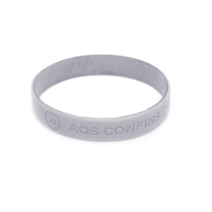 Pulseira de silicone prateada personalizada