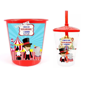 Kit 1 Balde Pipoca e 1 Copo Personalizado