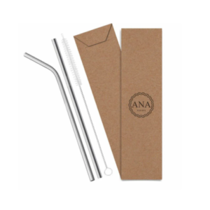 Kit Canudo Em Aço Inox com 02 Peças Personalizado