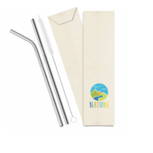 Kit Canudo Inox Com Embalagem Personalizada