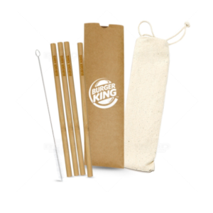 Kit Canudos Personalizados de Bambu com Escova de Limpeza