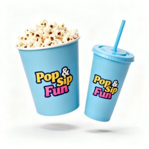Kit 1 Balde Pipoca e 1 Copo Personalizado