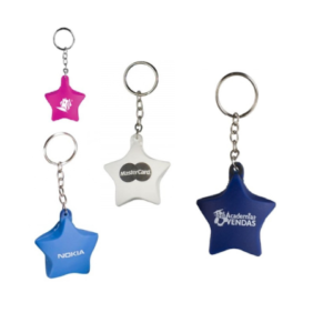 chaveiro anti stress estrela personalizado