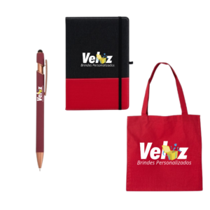 Kit Boas-Vindas Personalizado com Garrafa e Caderno